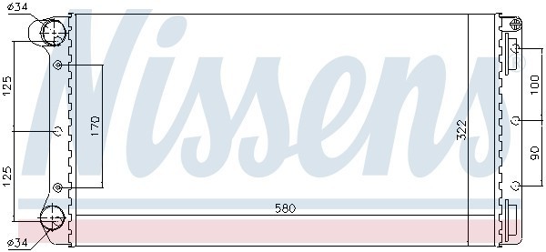 Радиатор, охлаждение двигател 61899 NISSENS