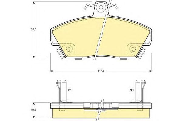 Комплект тормозных колодок, диско 6104971 GIRLING