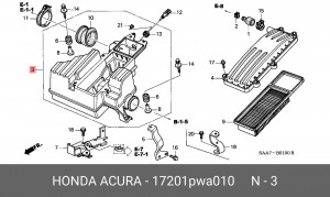 Корпус воздушного фильтра 17201PWA010 HONDA