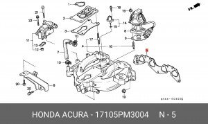 Прокладка, впускной коллектор 17105PM3004 HONDA