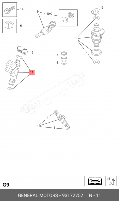 Клапанная форсунка 93172752 GENERAL MOTORS