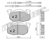 Комплект тормозных колодок, диско 039.4 TRUSTING