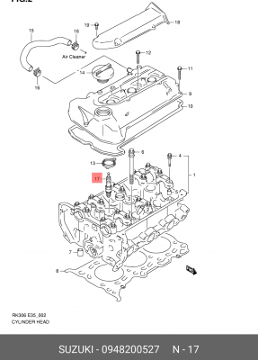 Свеча зажигания 09482-00527 SUZUKI