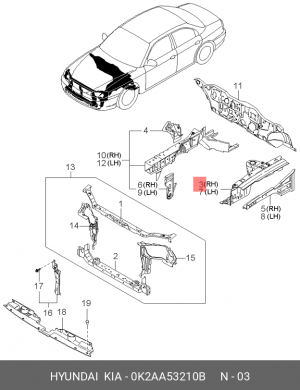 Деталь 0K2AA53210B HYUNDAI KIA