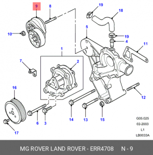 Натяжная планка, поликлиновой ремень ERR4708 MG ROVER LAND ROVER
