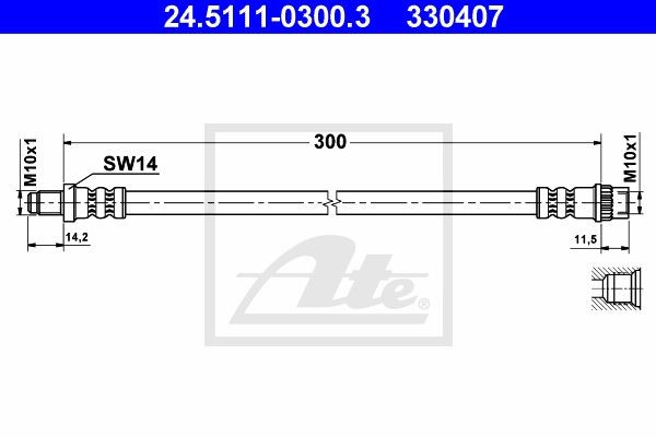 Тормозной шланг 24.5111-0300.3 ATE