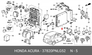Блок управления двигателем 37820PNLG52 HONDA