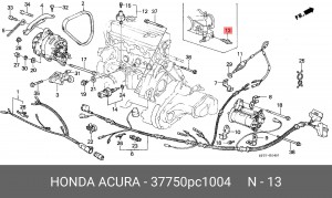 Датчик, температура охлаждающей жидкости 37750PC1004 HONDA