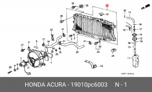 Радиатор, охлаждение двигател 19010PC6003 HONDA