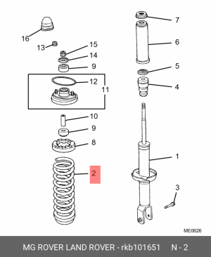 Пружина ходовой части RKB101651 MG ROVER LAND ROVER