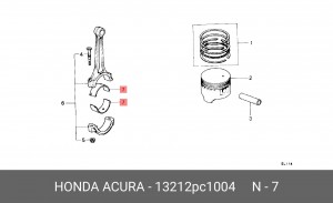 Шатунный подшипник 13212PC1004 HONDA