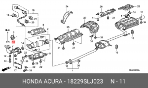 Кольцо уплотнительное системы ОГ 18229SLJ023 HONDA