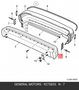 Заслонка дополнительной подачи воздуха 9275835 GENERAL MOTORS