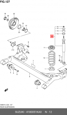 Амортизатор 4180051KA0 SUZUKI