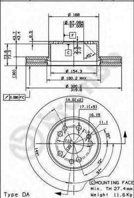 Тормозной диск 09.5704.20 BREMBO