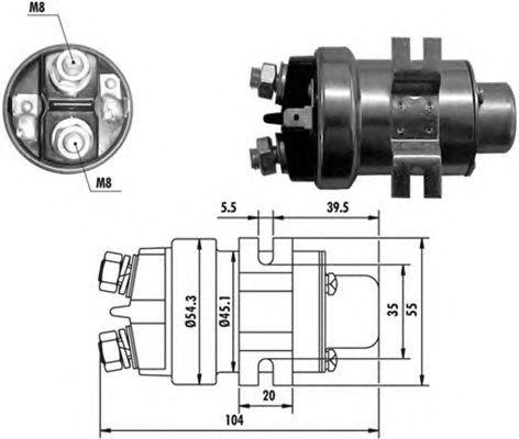 Тяговое реле, стартер 940113050018 MAGNETI MARELLI