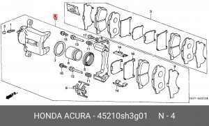Тормозной суппорт 45210SH3G01 HONDA