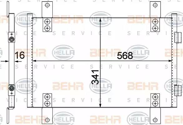 Конденсатор, кондиционер 8FC 351 305-551 HELLA