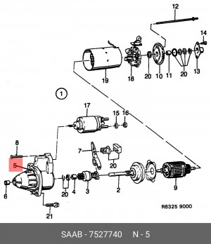 Подшипник со стороны привода, стартер 7527740 SAAB