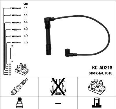 Ккомплект проводов зажигания RCAD218 NGK NTK