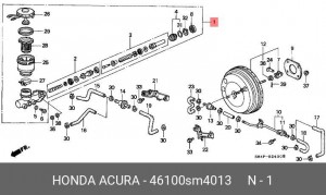 Главный тормозной цилиндр 46100SM4013 HONDA