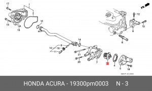 Термостат, охлаждающая жидкость 19300PM0003 HONDA