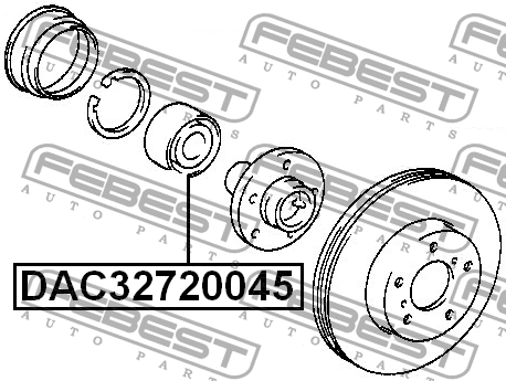 Подшипник ступицы колеса DAC32720045 FEBEST