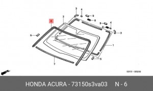 Молдинг стекла 73150S3VA03 HONDA