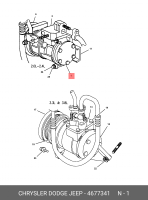 Компрессор, кондиционер 467 7341 CHRYSLER