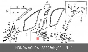 Наклейка информационная 38205SJAG00 HONDA