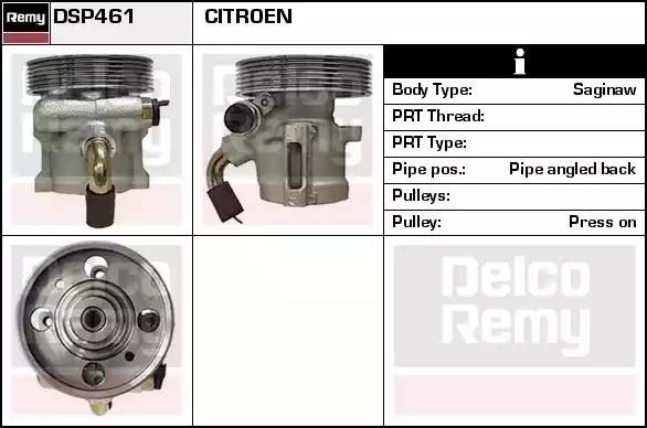 Гидравлический насос, рулевое управление DSP461 DELCO REMY
