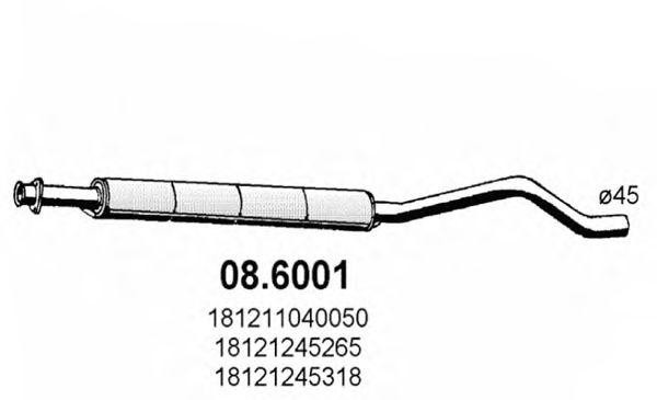 Средний глушитель выхлопных газов 086001 ASSO