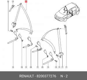 Ремень безопасности 8200377276 RENAULT