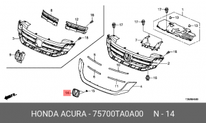 Эмблема 75700TA0A00 HONDA