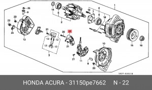 Датчик, уровень охлаждающей жидкости 31150PE7662 HONDA