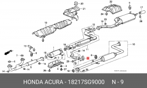 Кронштейн, система выпуска ОГ 18217SG9000 HONDA