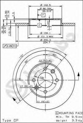 Тормозной диск 08.5651.10 BREMBO