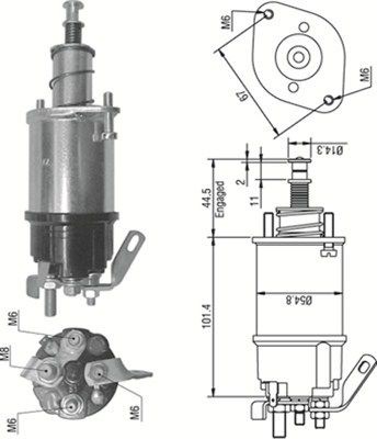 Тяговое реле, стартер AME0158 MAGNETI MARELLI