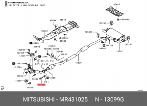 Болт, система выпуска MR431025 MITSUBISHI