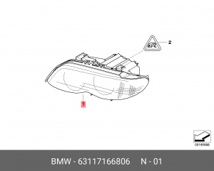Фара головного света 63 11 7 166 806 BMW