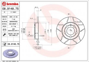 Тормозной диск 08914875 BREMBO