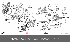 Термостат системы охлаждения 19301RAAA01 HONDA