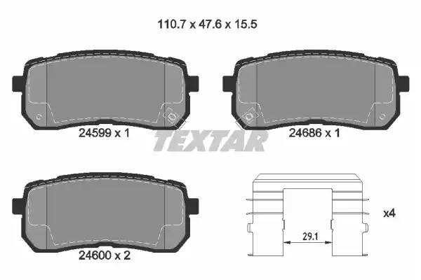 Комплект тормозных колодок, диско 2459901 TEXTAR