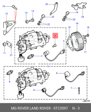 Болт STC3597 MG ROVER LAND ROVER