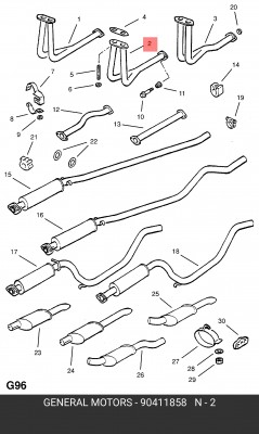 Выпускной трубопровод 90411858 GENERAL MOTORS