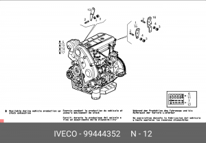 Комплект прокладок, головка цилиндра 99444352 IVECO