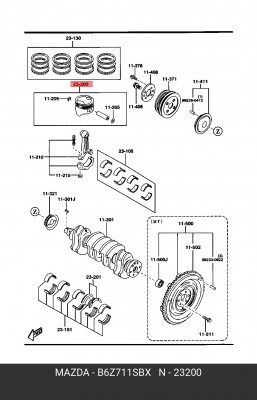 Поршень ДВС B6Z7-11-SBX MAZDA