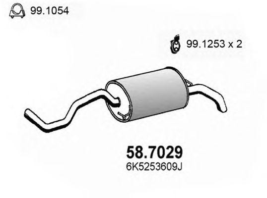 Глушитель выхлопных газов конечный 587029 ASSO