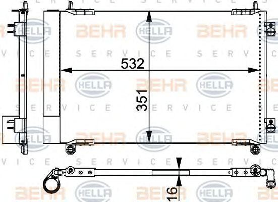 Конденсатор, кондиционер 8FC351317521 HELLA