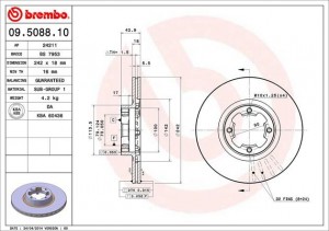 Тормозной диск 09.5088.10 BREMBO